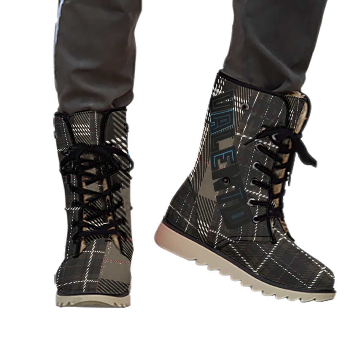 All-Over Print Men's Plush Boots