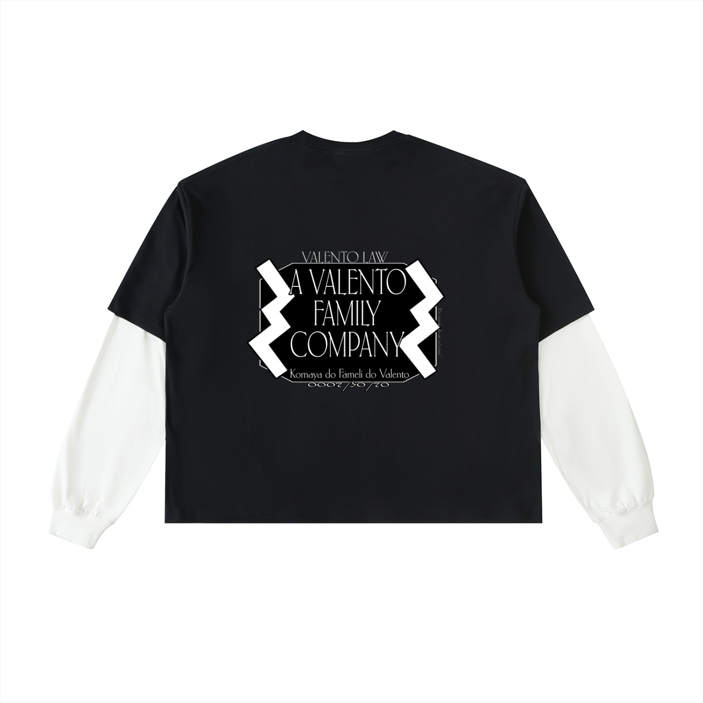 Layered Contrast Sleeve Cotton T-Shirt