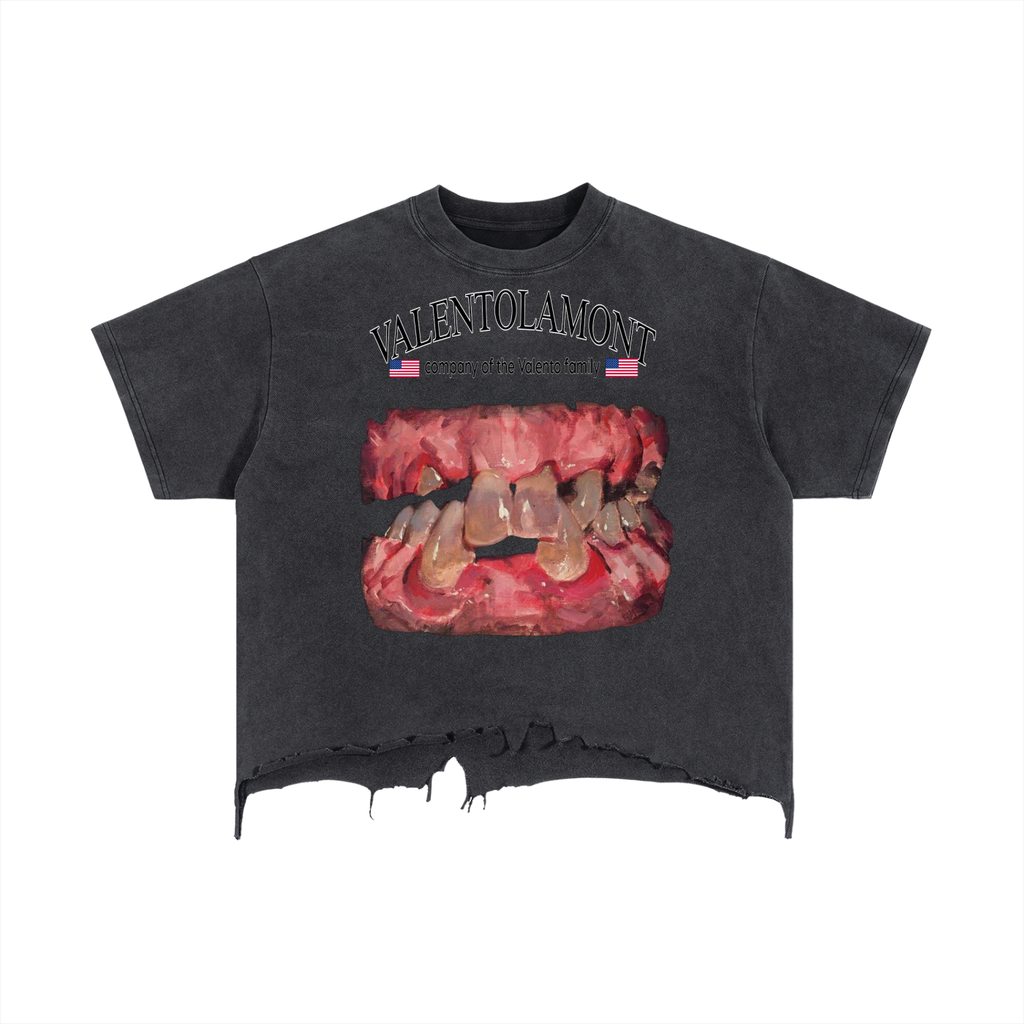 Vintage Wash Boxy Distressed Hem T-Shirt