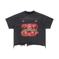 Vintage Wash Boxy Distressed Hem T-Shirt