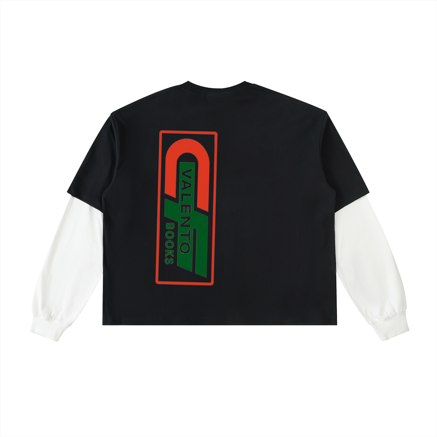 Layered Contrast Sleeve Cotton T-Shirt