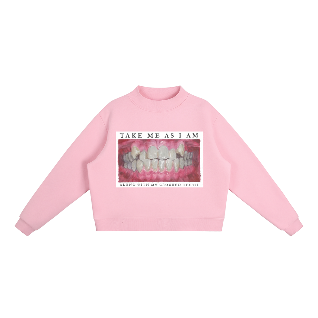 Essential Fleece Mock-Neck Crew Sweatshirt