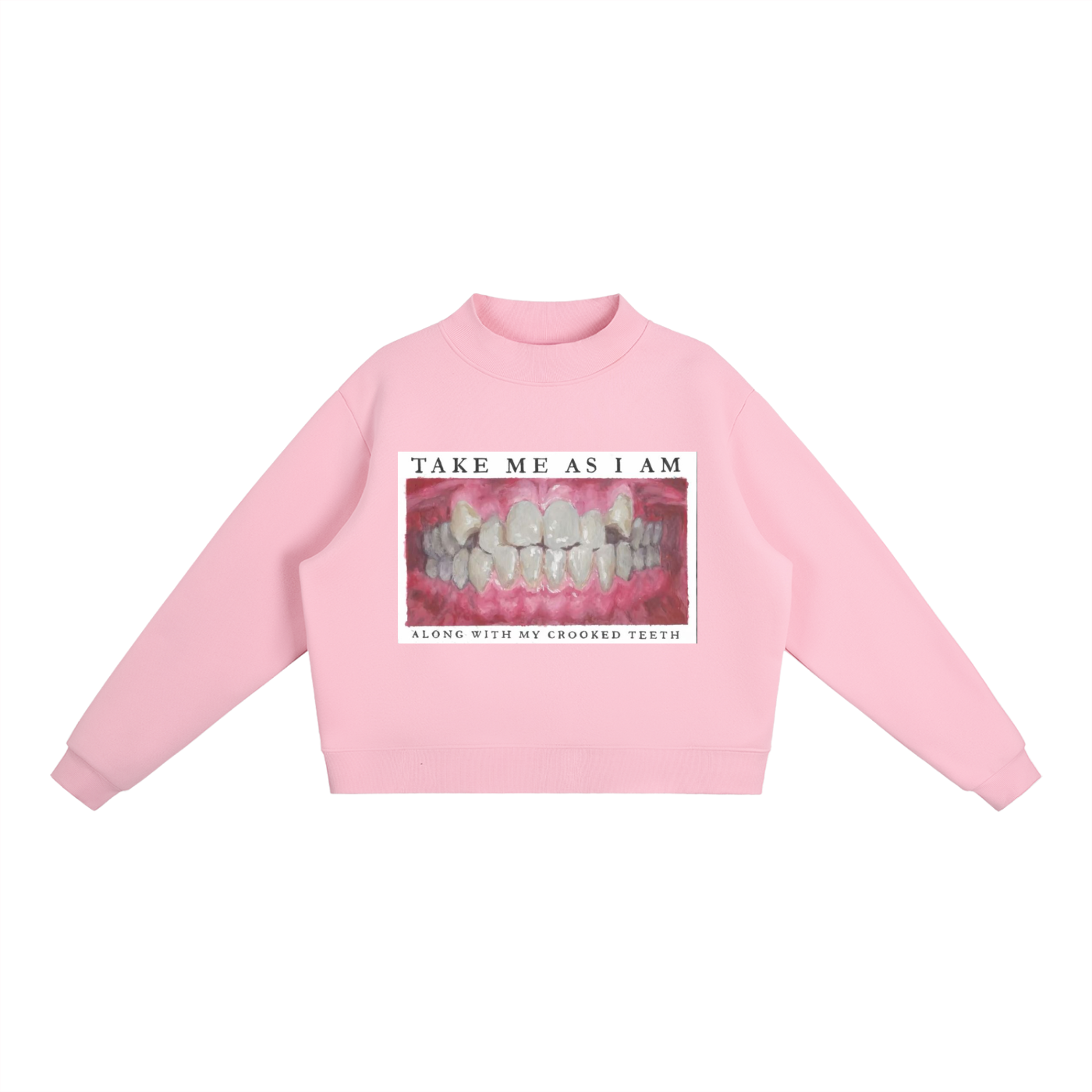 Essential Fleece Mock-Neck Crew Sweatshirt
