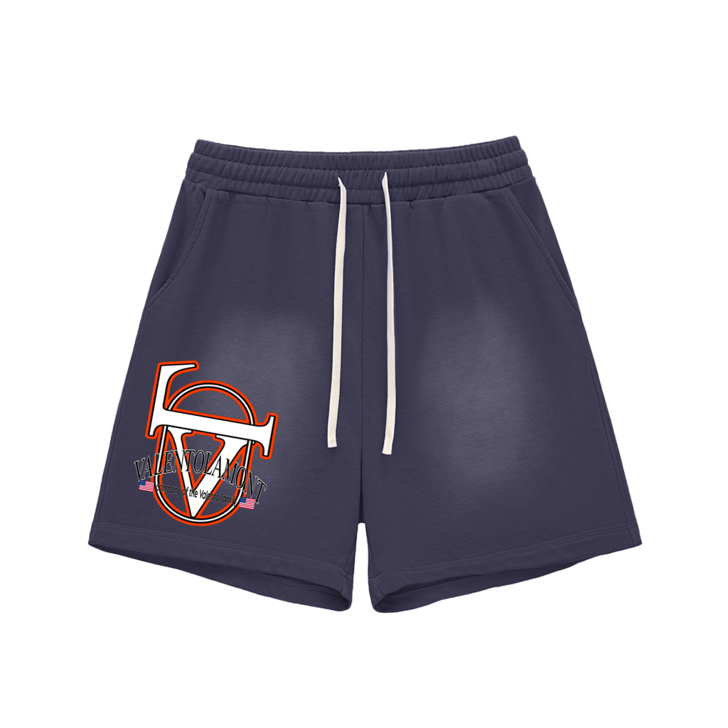 Sun Fade Raw Edge Cotton Shorts