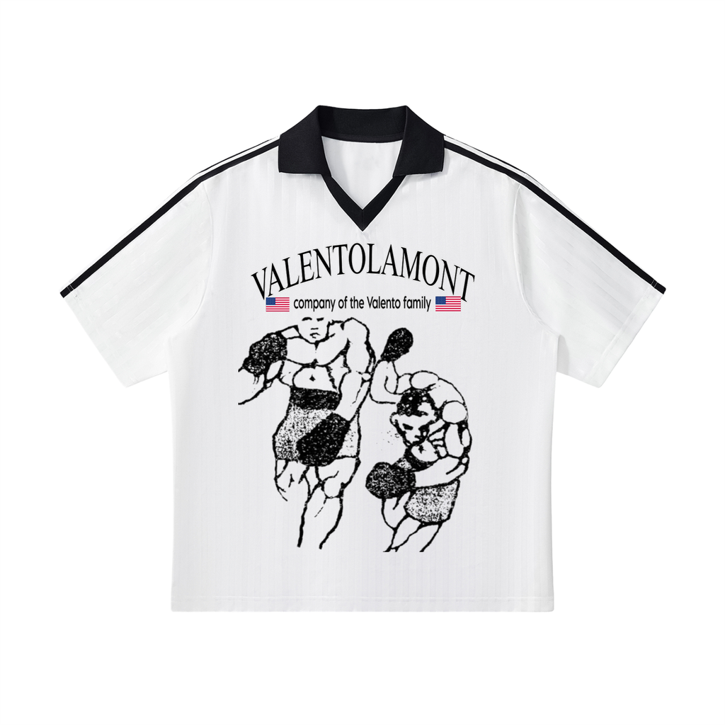 Contrast Collar Striped Soccer Jersey