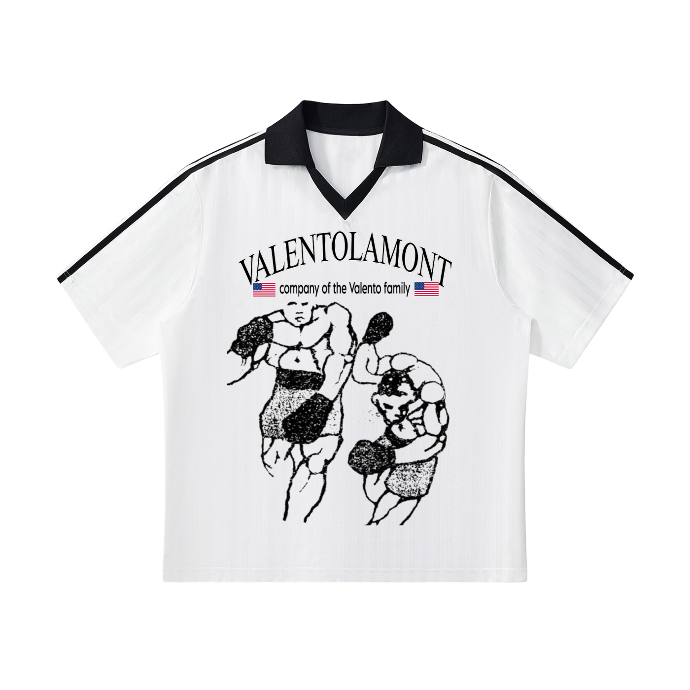 Contrast Collar Striped Soccer Jersey
