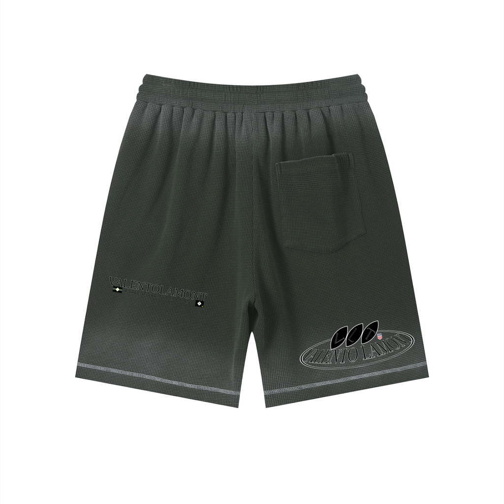 Unisex Sunfade Waffle Raw Hem Shorts