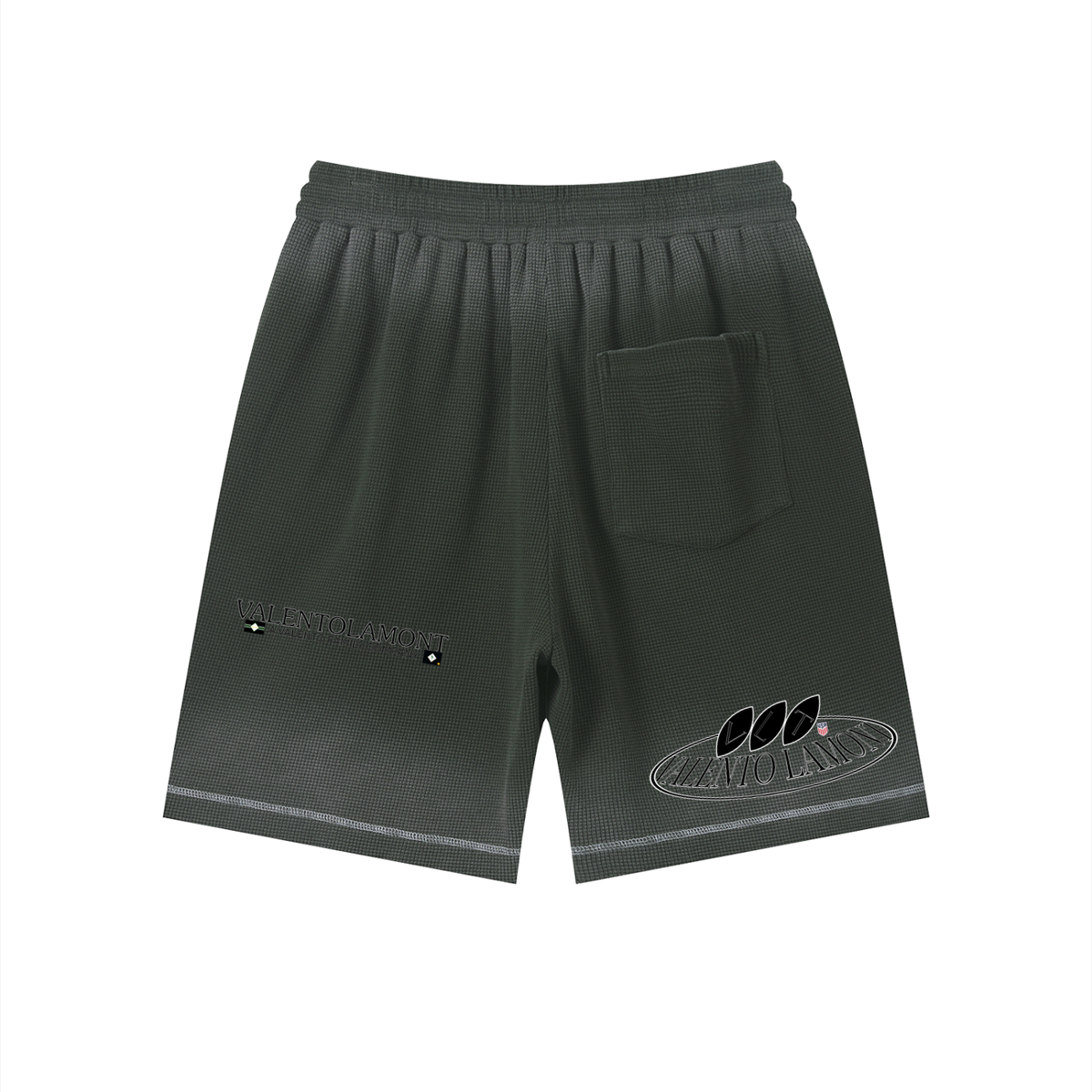 Unisex Sunfade Waffle Raw Hem Shorts
