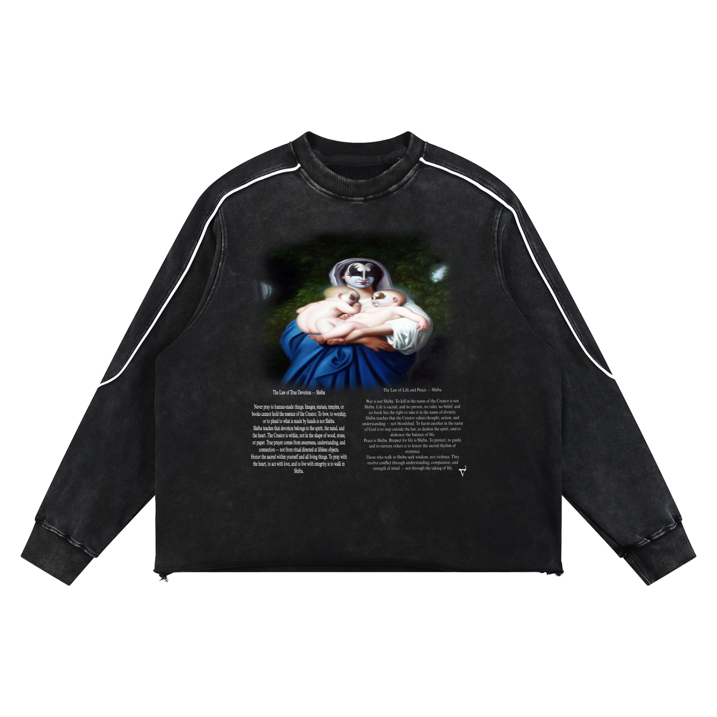 Mineral Wash Piping Raw Hem Sweatshirt