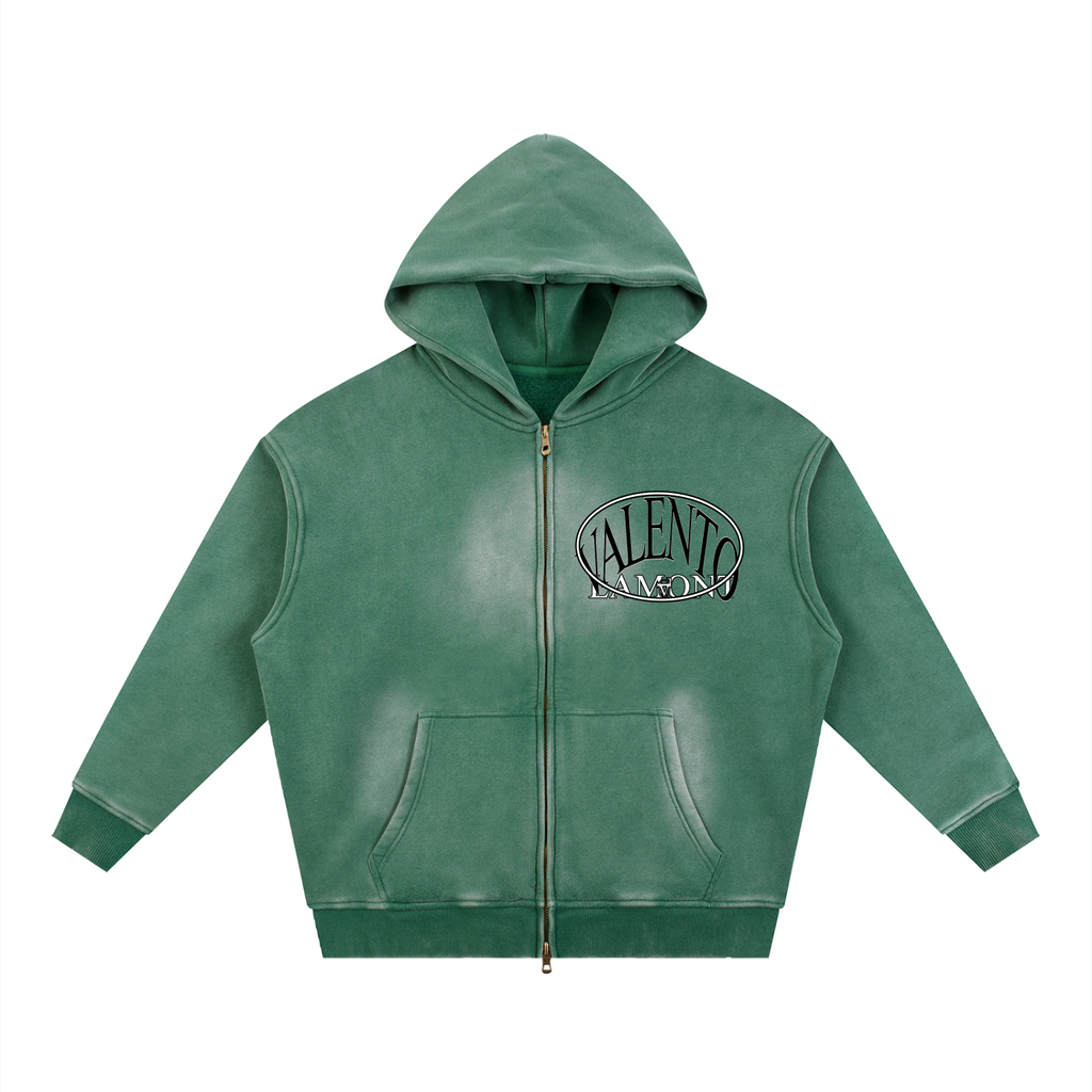 Sunfade Two-way Zipper Boxy Fleece Hoodie