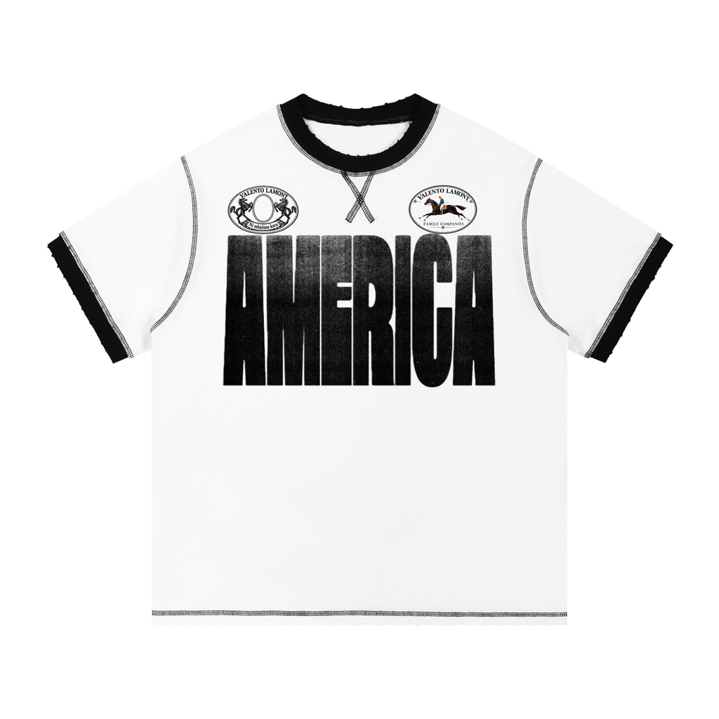 V Contrast-Stitched Ringer T-Shirt