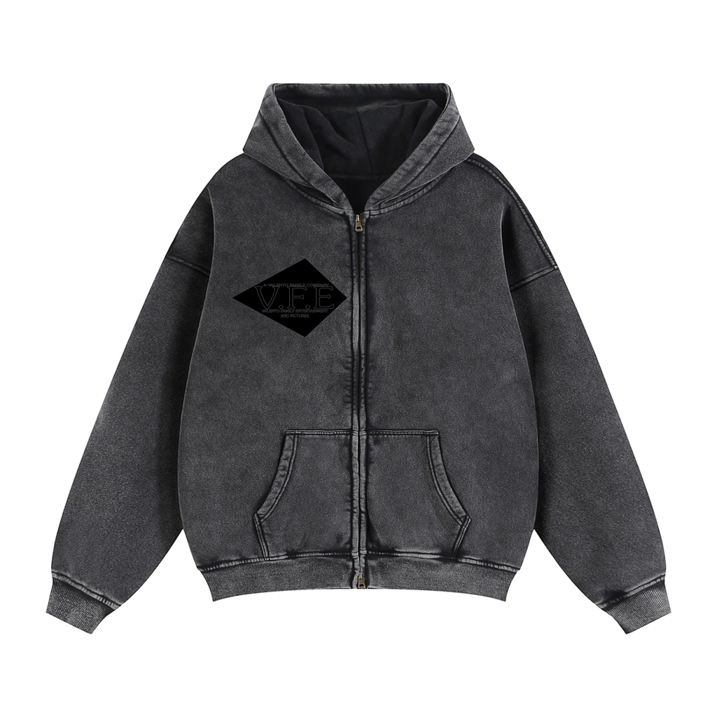 Zip-Through Boxy Fleece Hoodie