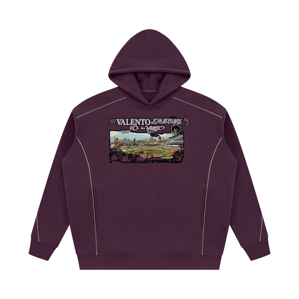 Unisex Oversized Piping Fleece Hoodie