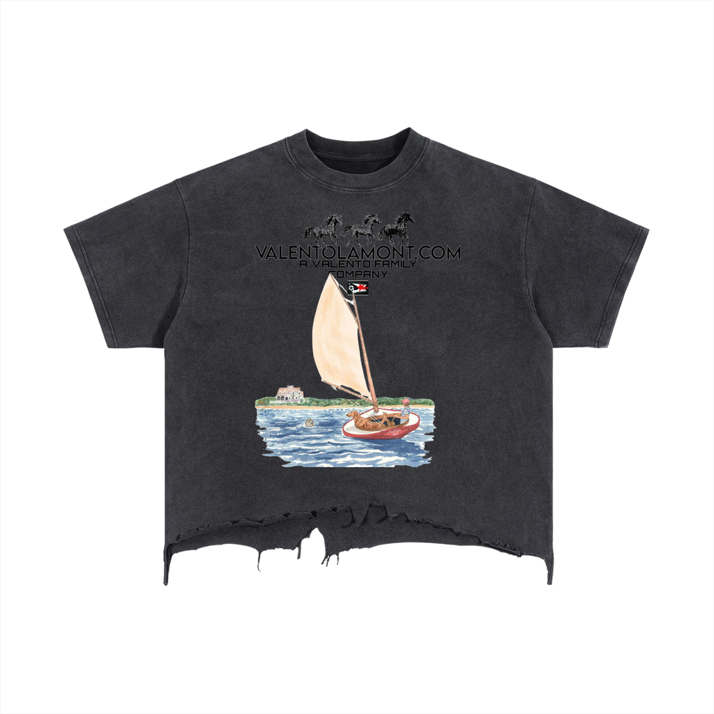 Vintage Wash Boxy Distressed Hem T-Shirt