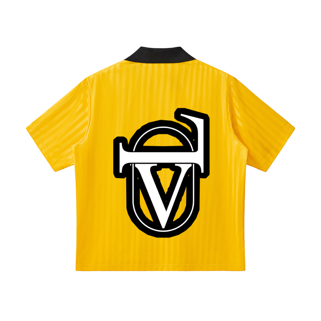 Contrast Collar Striped Soccer Jersey