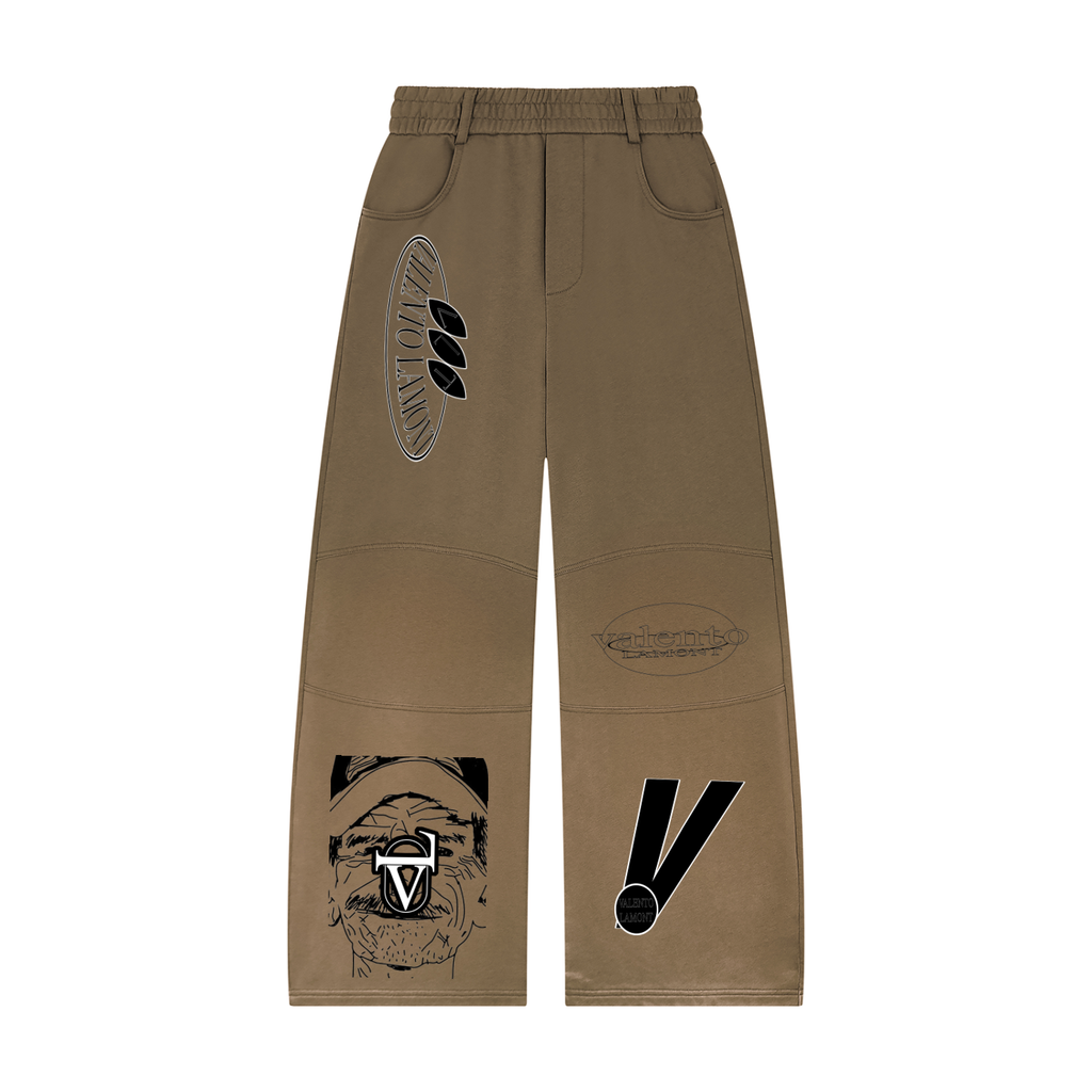 Unisex Sunfade Paneled Barrel Leg Sweatpants