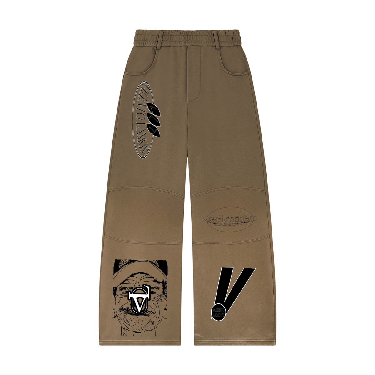 Unisex Sunfade Paneled Barrel Leg Sweatpants