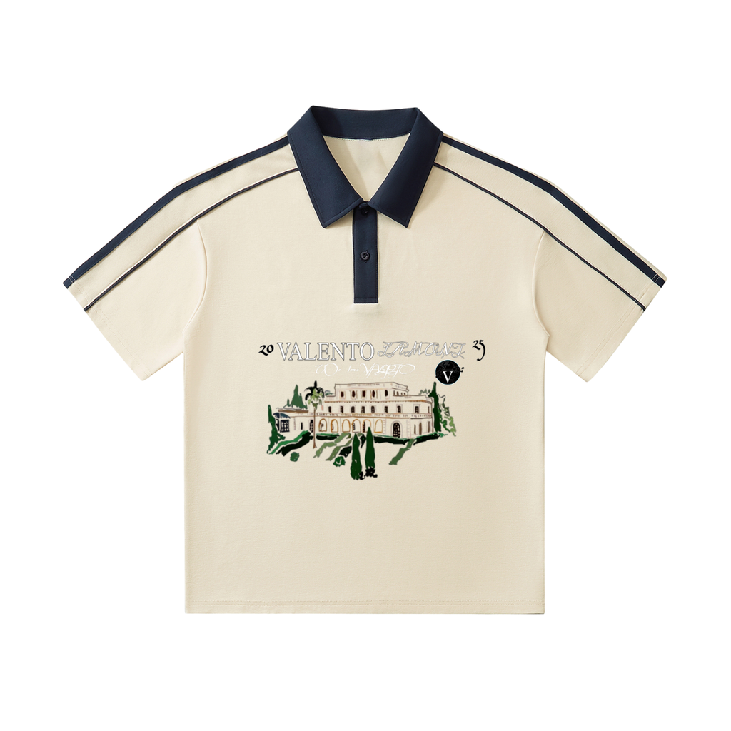 Contrast Collar Short-Sleeve Polo Shirt