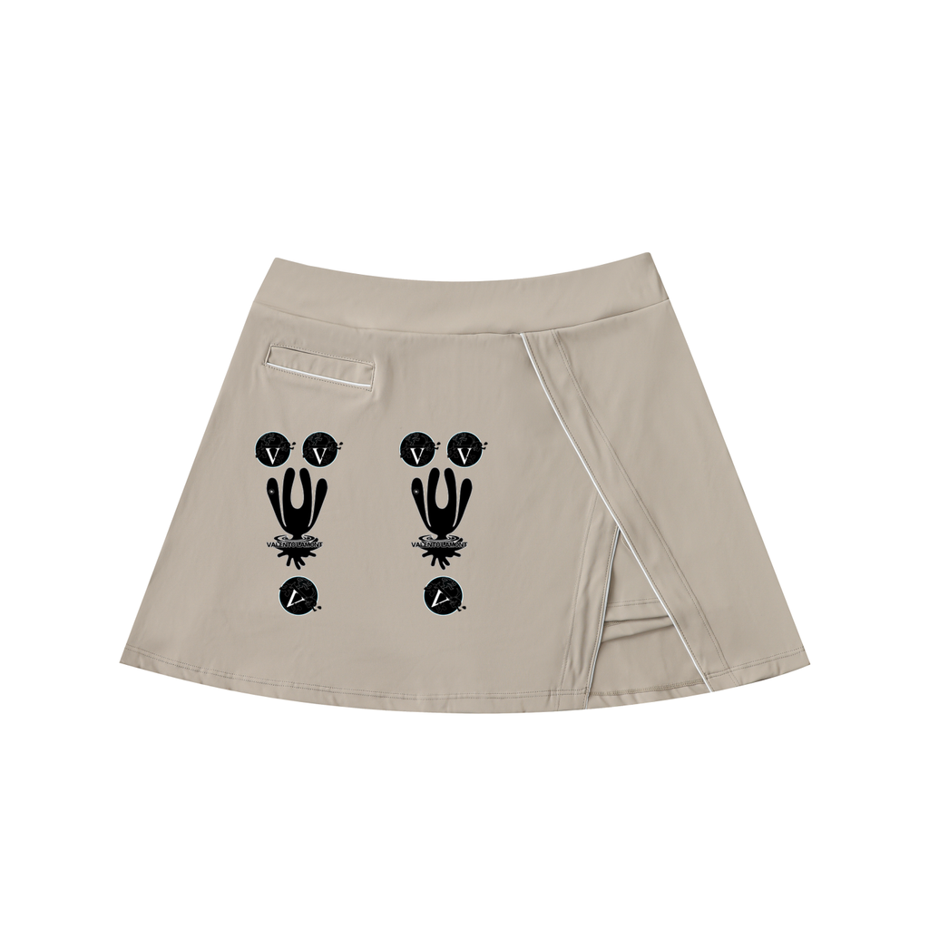 High-Waist Pocketed A-Line Skirt