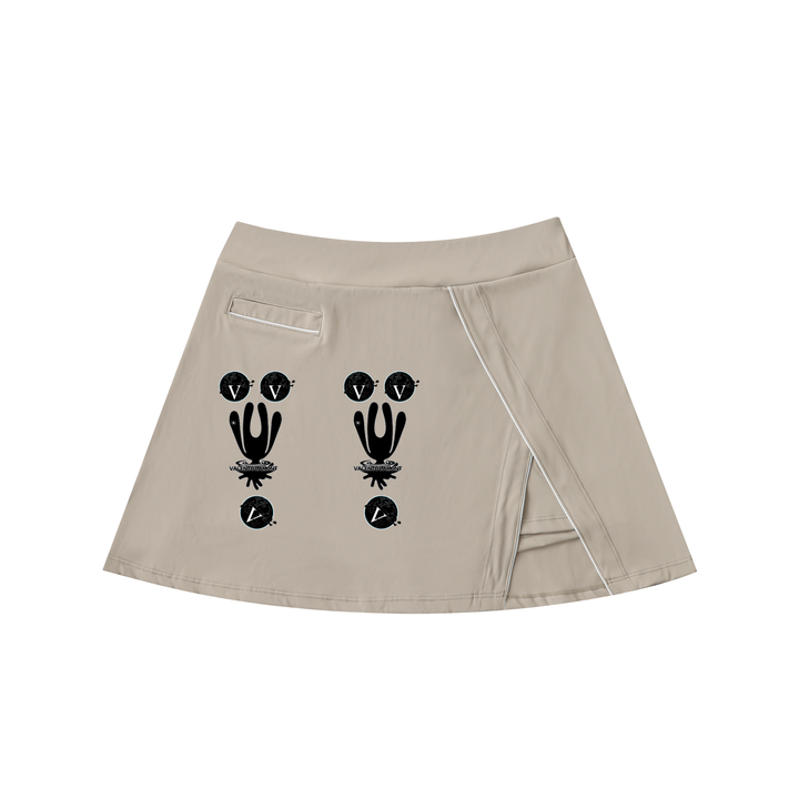 High-Waist Pocketed A-Line Skirt