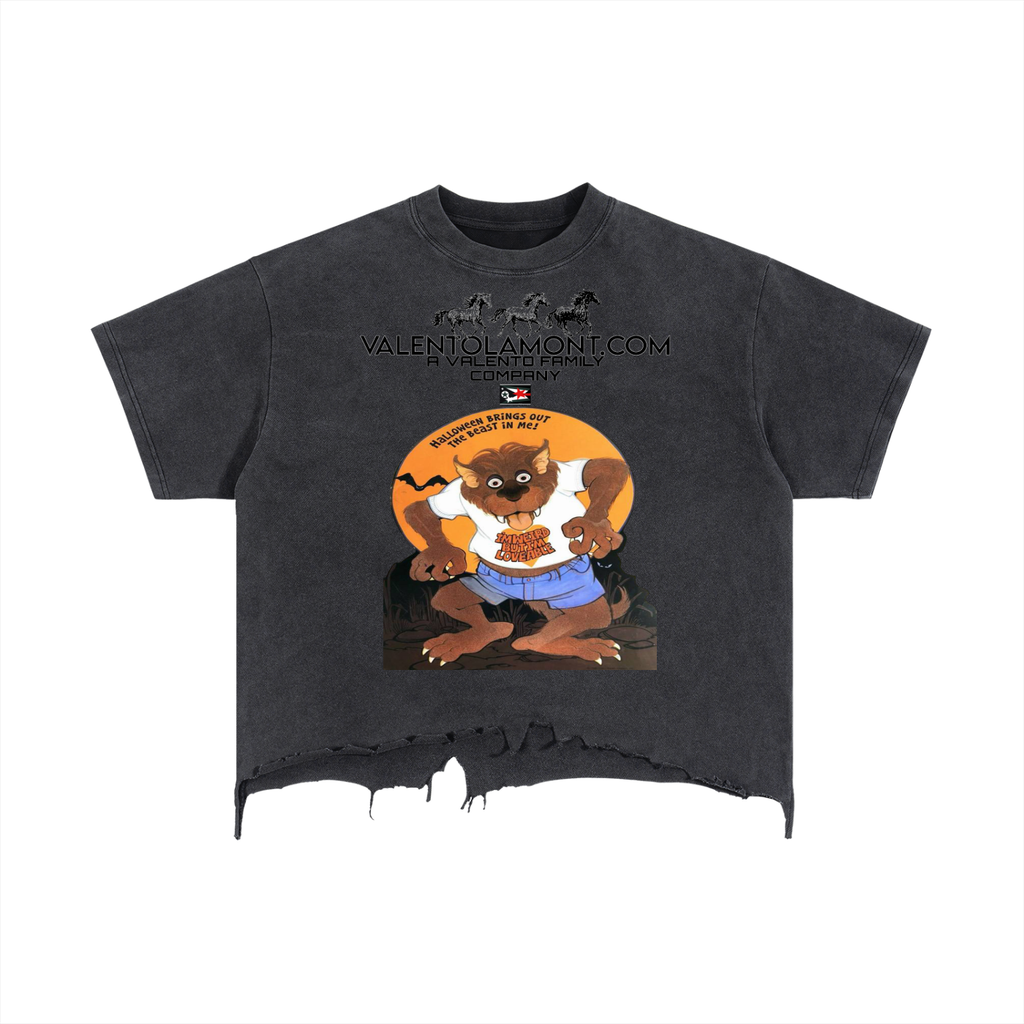 Vintage Wash Boxy Distressed Hem T-Shirt