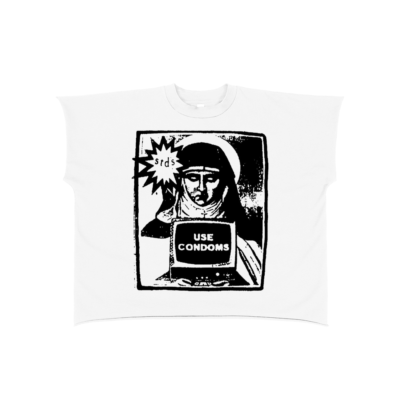Raw Edge Boxy Non-Shrink T-Shirt