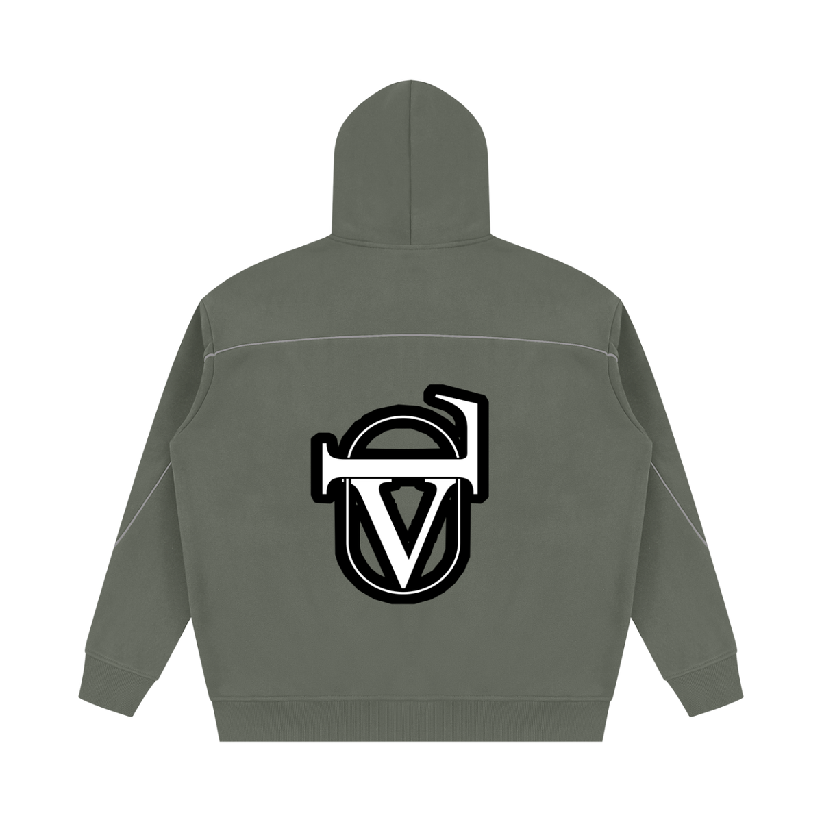 Unisex Oversized Piping Fleece Hoodie