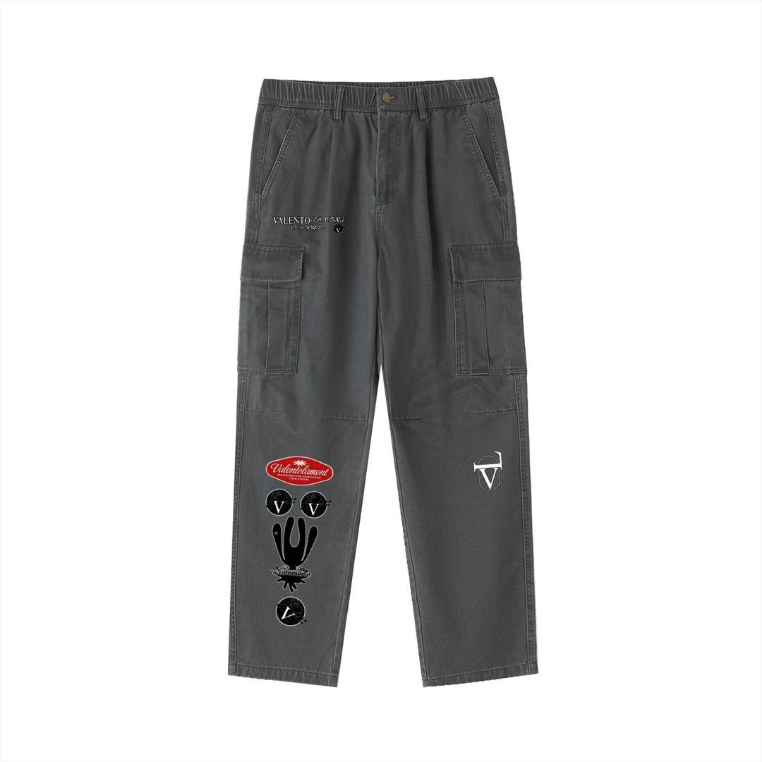 Cotton Elastic-Waist Cargo Pants