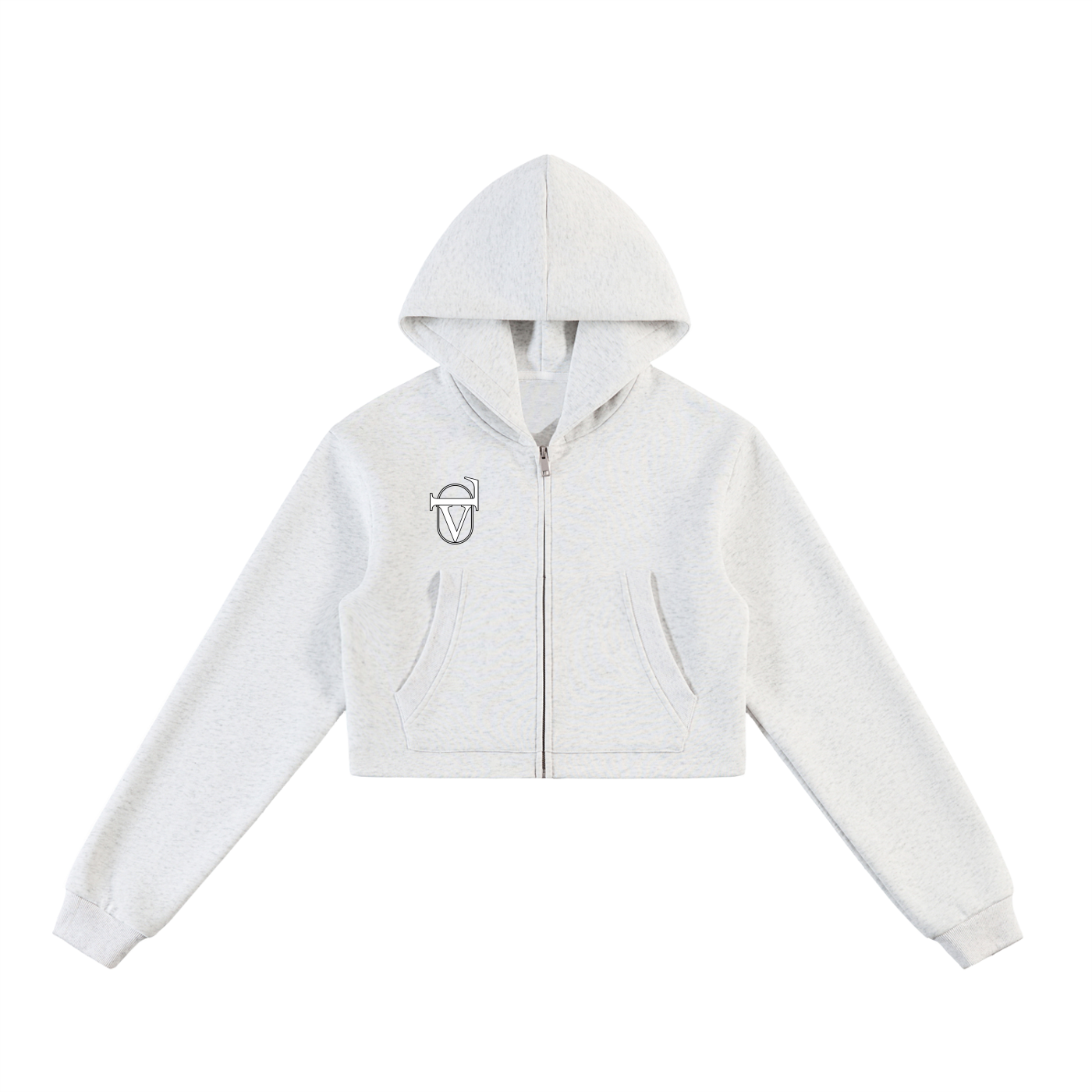 Essential Cropped Zip-Up Hoodie