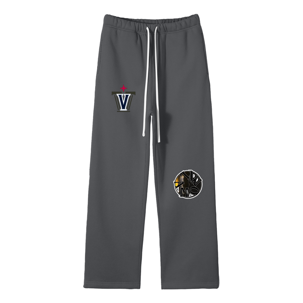 Unisex Solid Color Fleece Straight Leg Pants