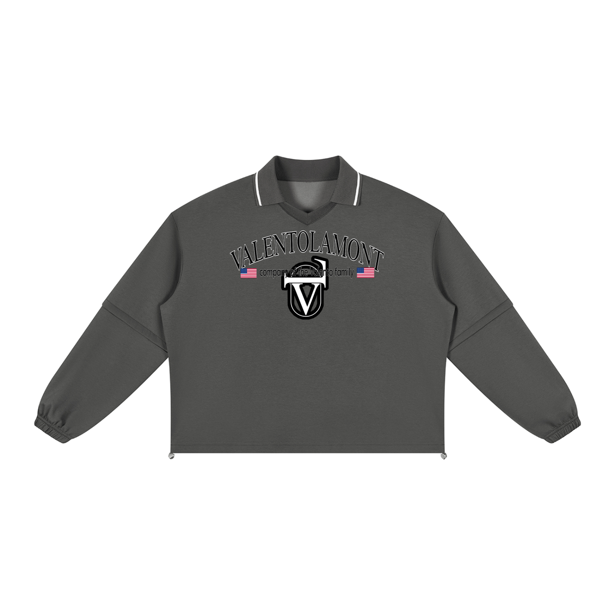 V Boxy Collared Detachable Sweatshirt