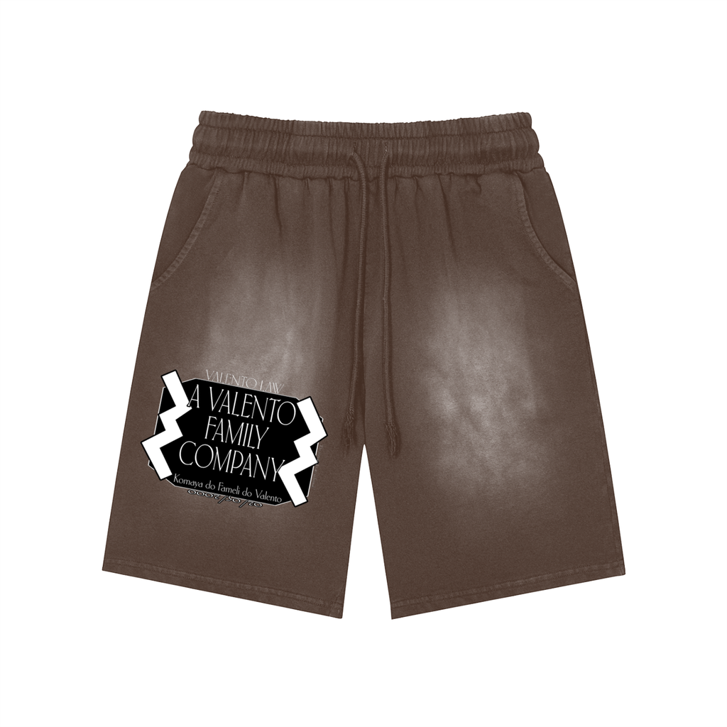 Rectangle Patch Monkey Washed Shorts