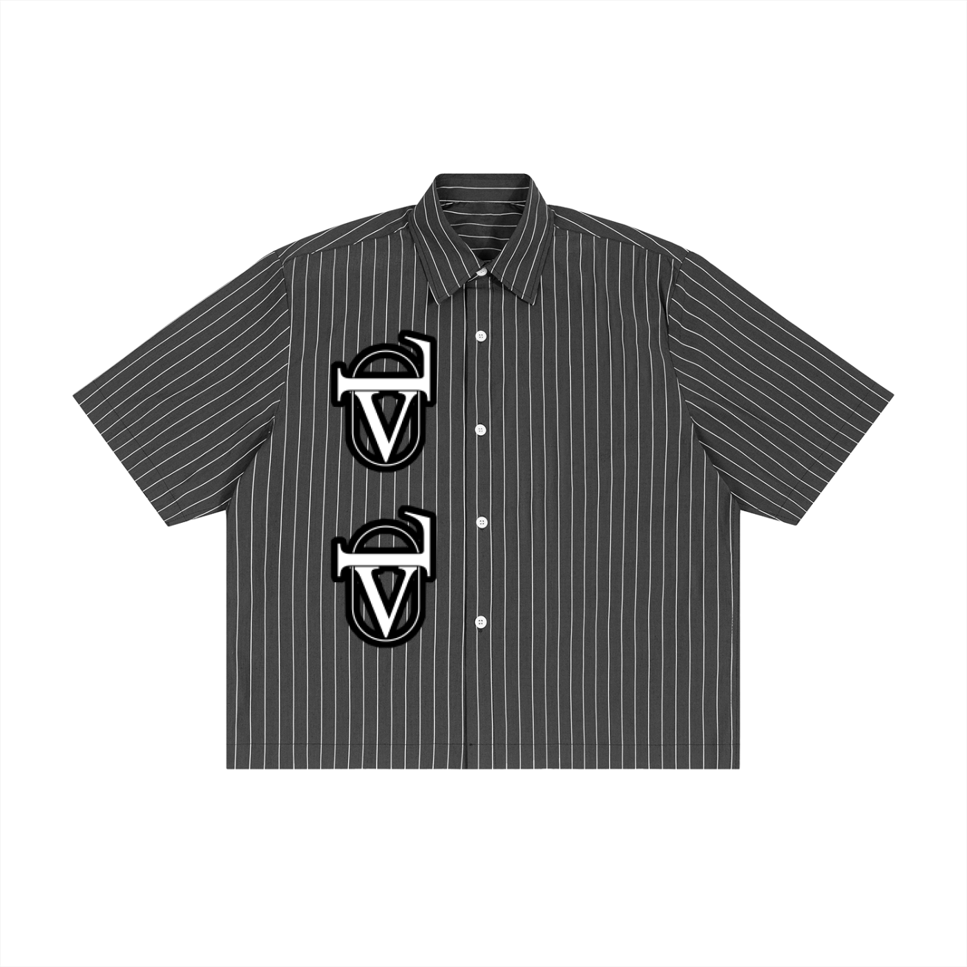 Unisex Striped Boxy Button-Up Shirt