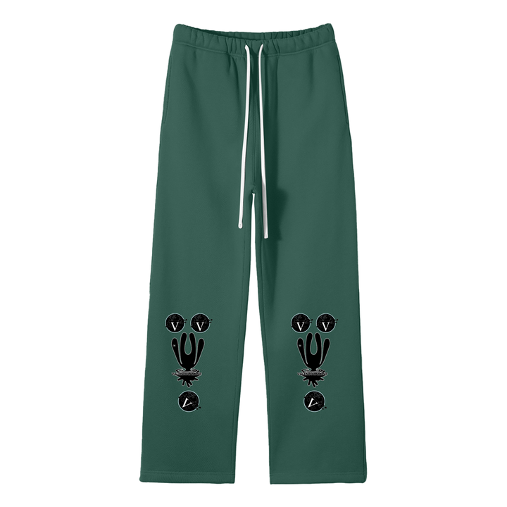 Streetwear Unisex Solid Color Fleece Straight Leg Pants