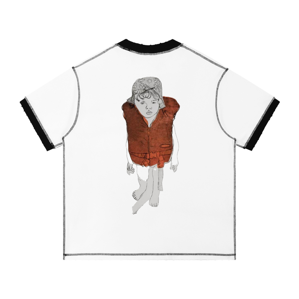 V Contrast-Stitched Ringer T-Shirt