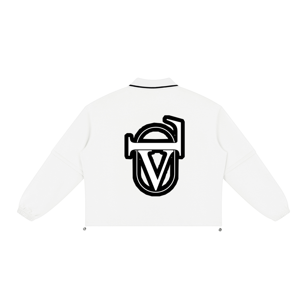 V Boxy Collared Detachable Sweatshirt