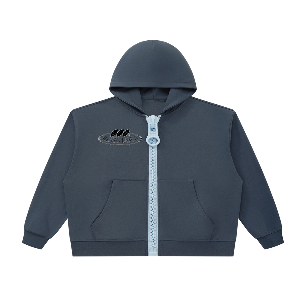 V Oversized Chunky-Zip Boxy Hoodie