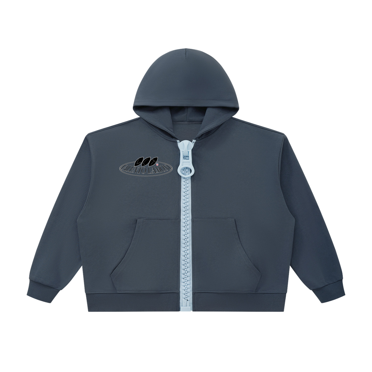 V Oversized Chunky-Zip Boxy Hoodie