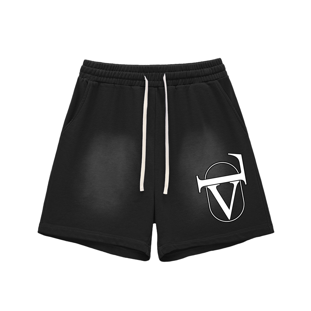 Sun Fade Raw Edge Cotton Shorts