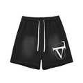 Sun Fade Raw Edge Cotton Shorts