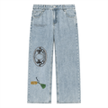 Unisex Vintage Wash Straight Leg Jeans