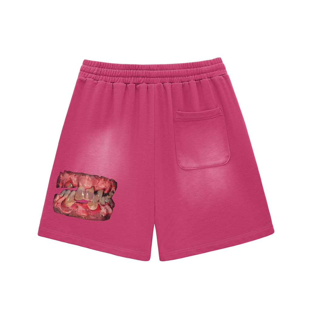 Sun Fade Raw Edge Cotton Shorts