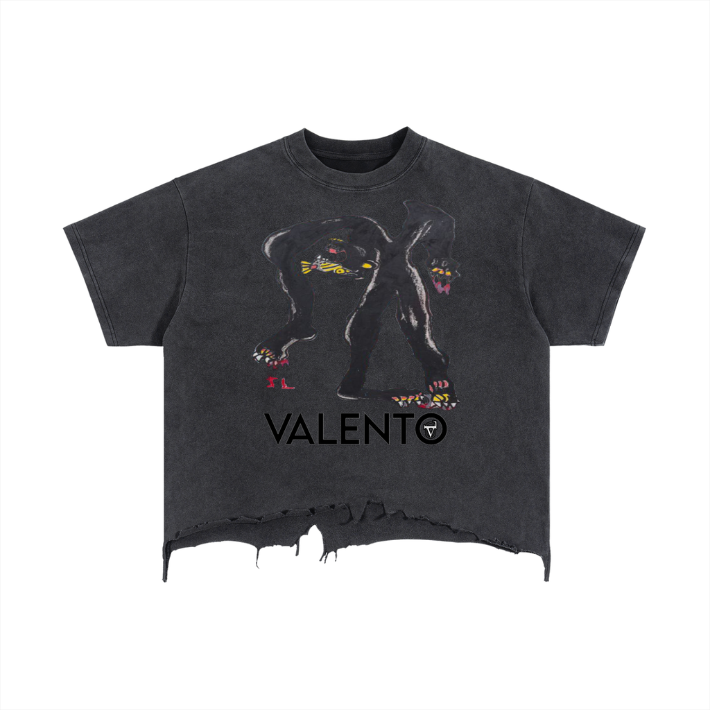 Vintage Wash Boxy Distressed Hem T-Shirt