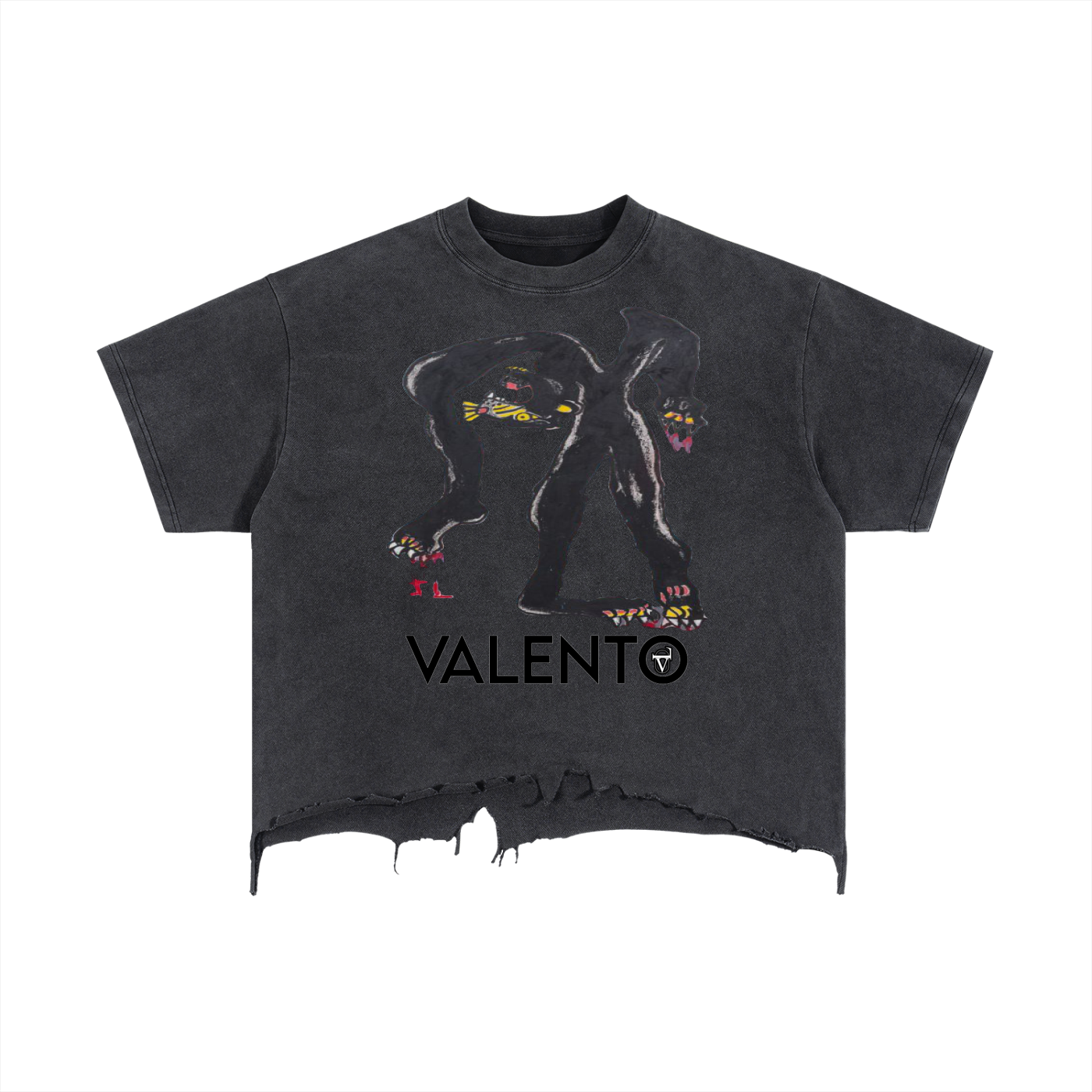 Vintage Wash Boxy Distressed Hem T-Shirt