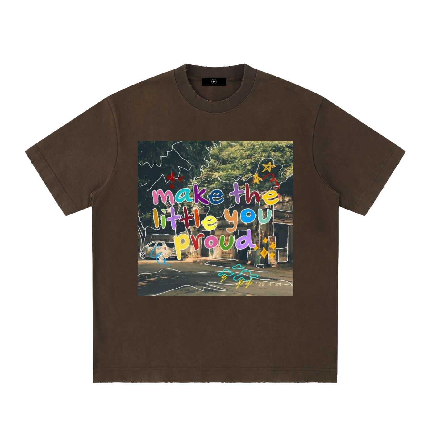 Heavyweight Vintage Washed Frayed T-Shirt