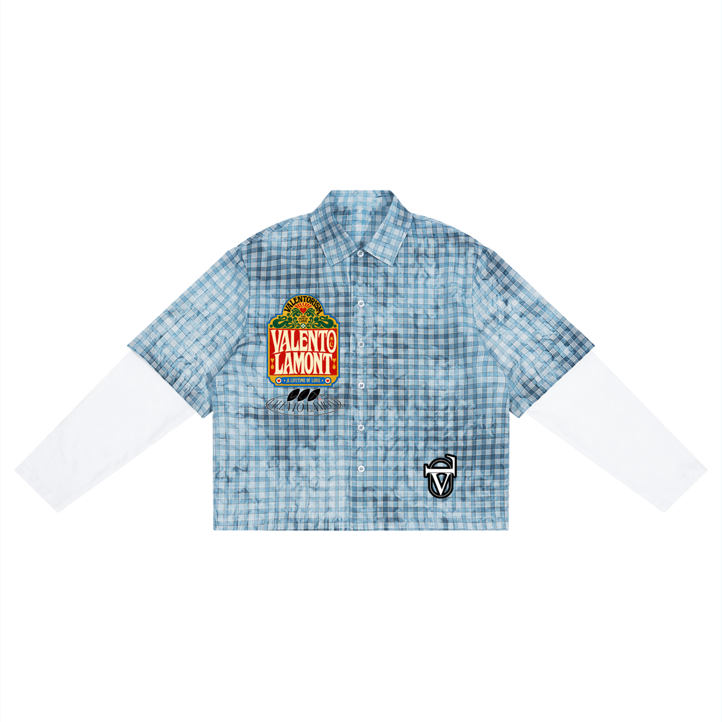 Unisex Vintage Wash Plaid Short Sleeve Shirt