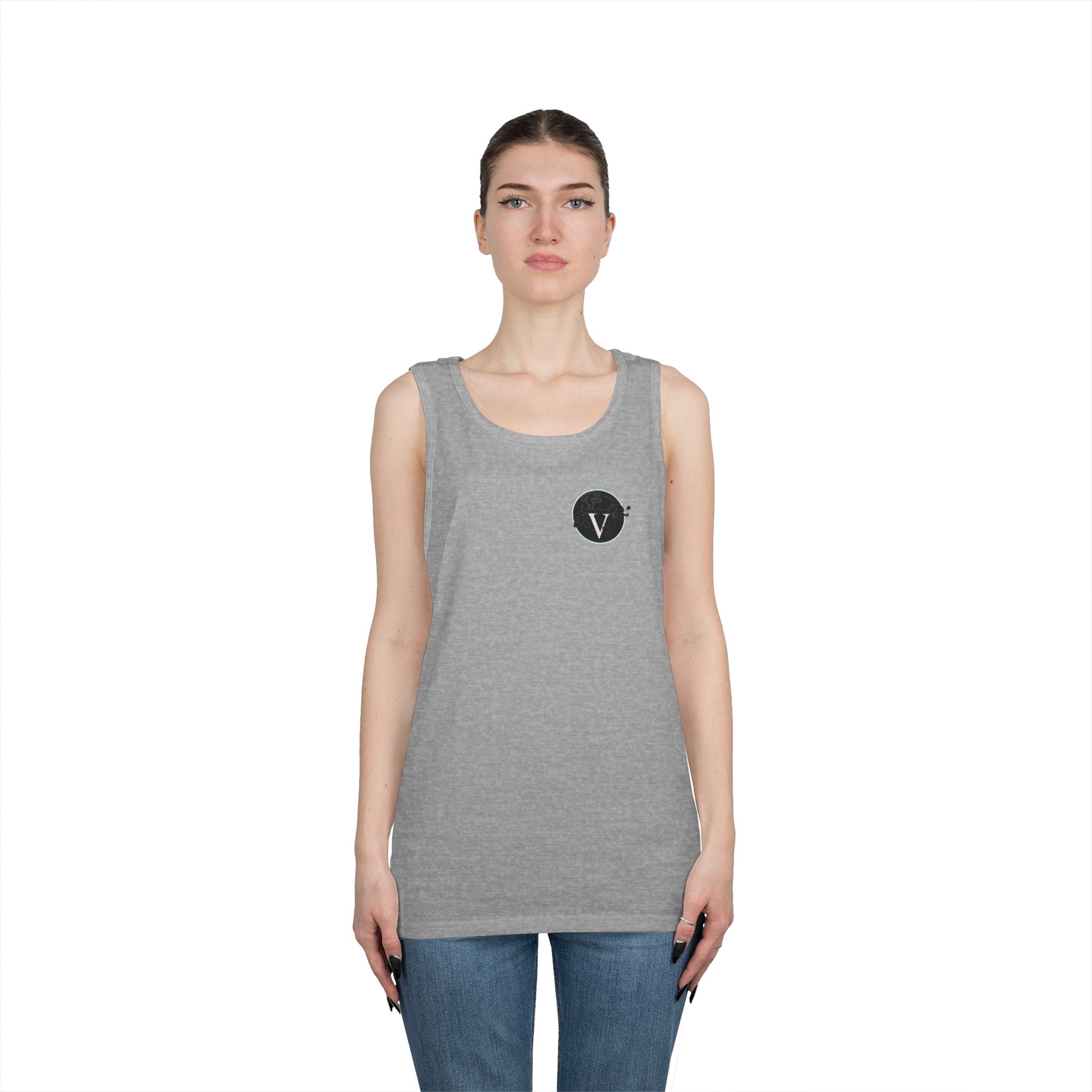 Unisex Heavy Cotton Tank Top with Minimalist Design, Casual Summer Wear, Everyday Essential, Gym Workout, Layering Piece