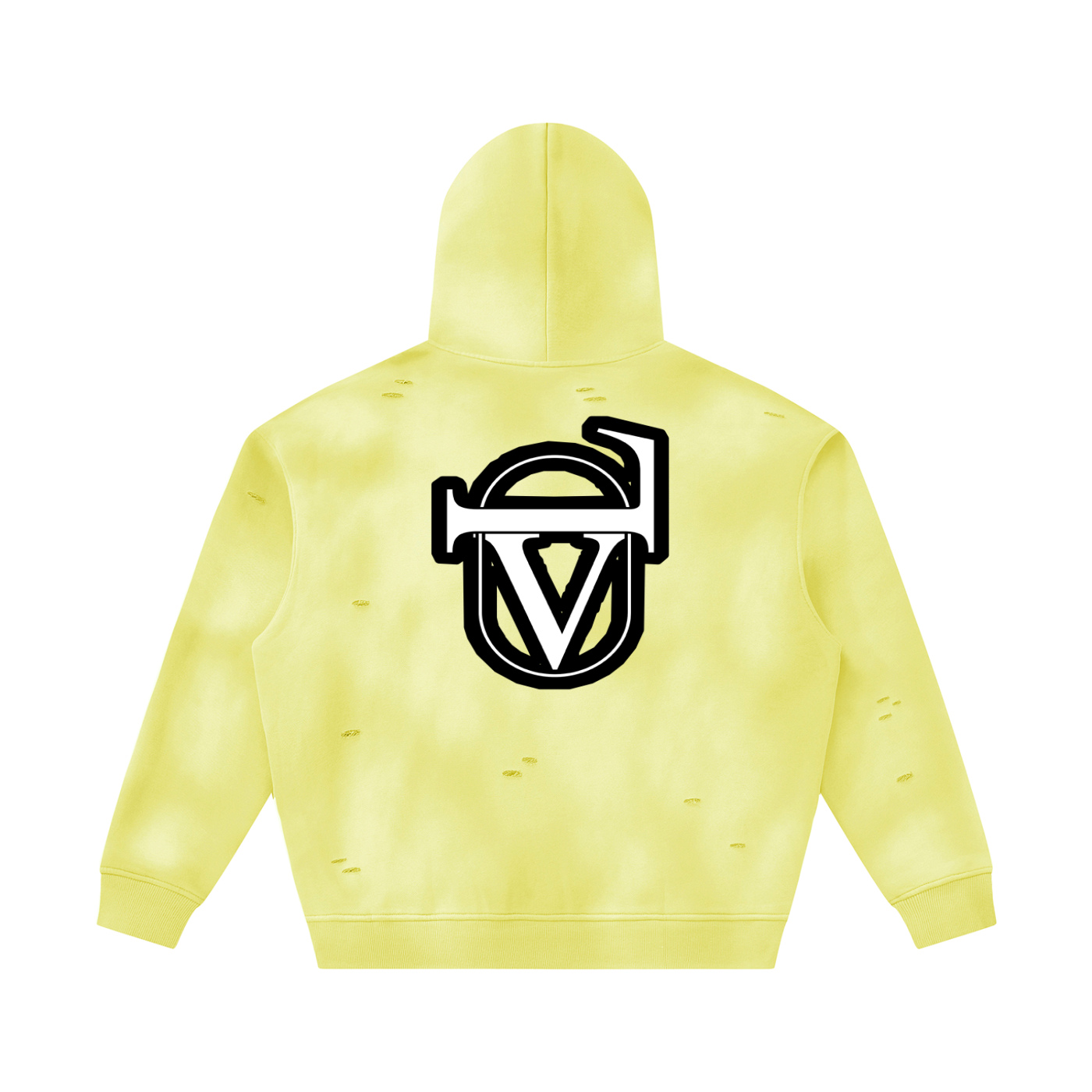 Unisex Sunfade Frayed Fleece Hoodie