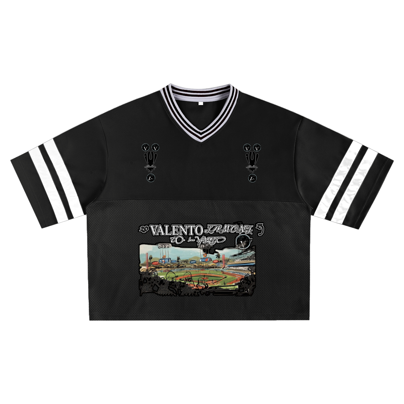 Taped Mesh Boxy T-shirt