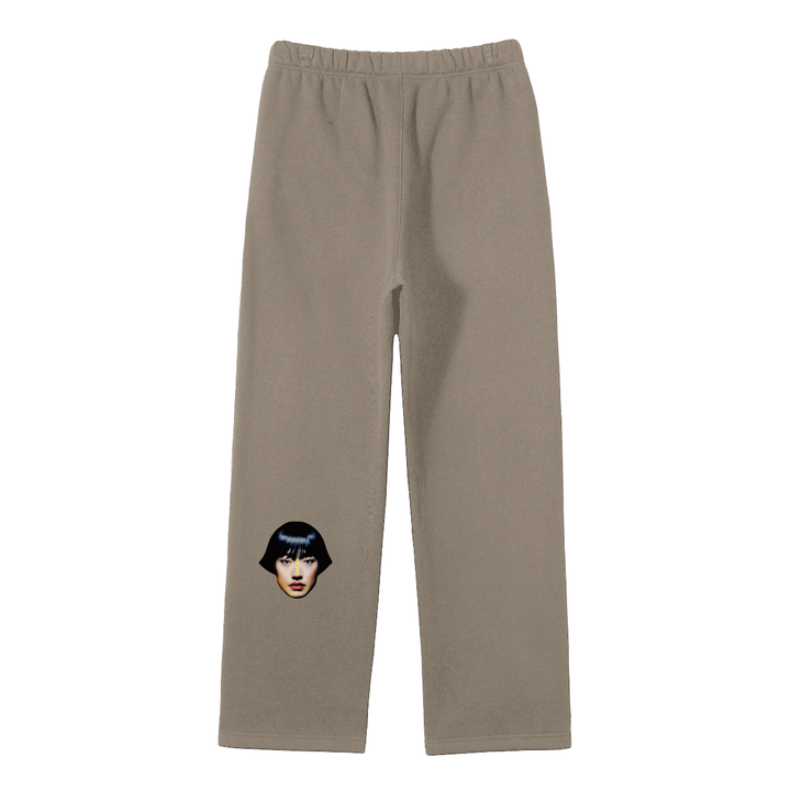 Unisex Solid Color Fleece Straight Leg Pants